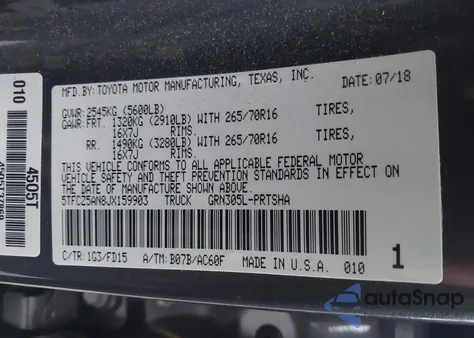 2018 Toyota Tacoma Trd Off Road z USA, uszkodzony, nr VIN 5TFCZ5AN8JX159903